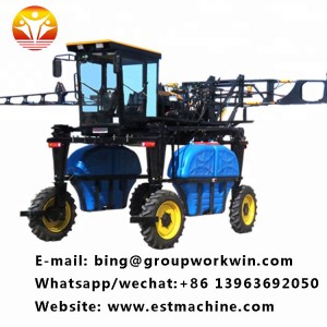 Self-propelled four-wheel drive pesticide spraying machine for agricultural machinery