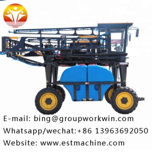 Self-propelled four-wheel drive pesticide spraying machine for agricultural machinery