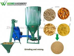 Weiwei Agricultural Equipment Feed Processing Feed Grinder and Mixer 500KG